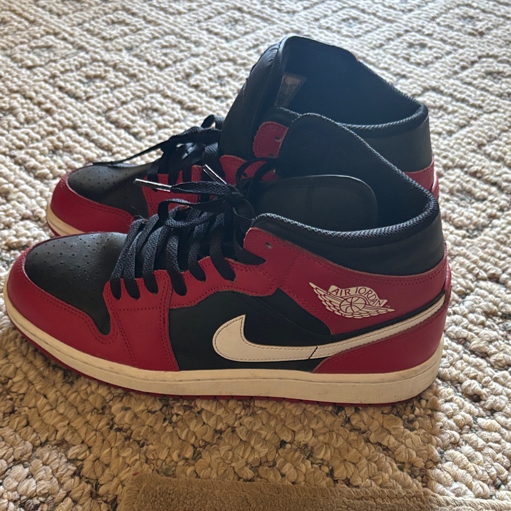 Red and Black High-Top Sneakers